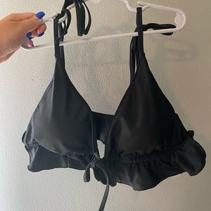 Black ruffle bikini top
